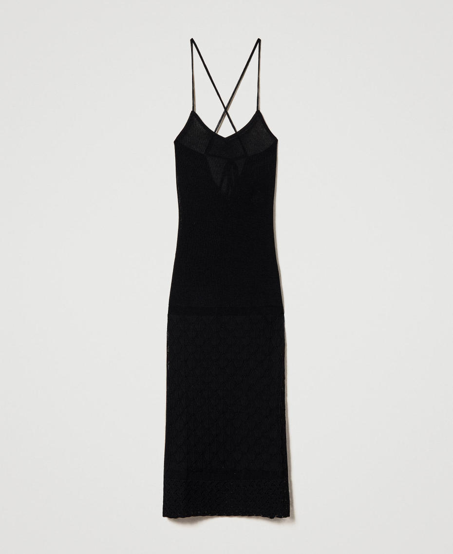 Long dress with shoulder straps and slits
