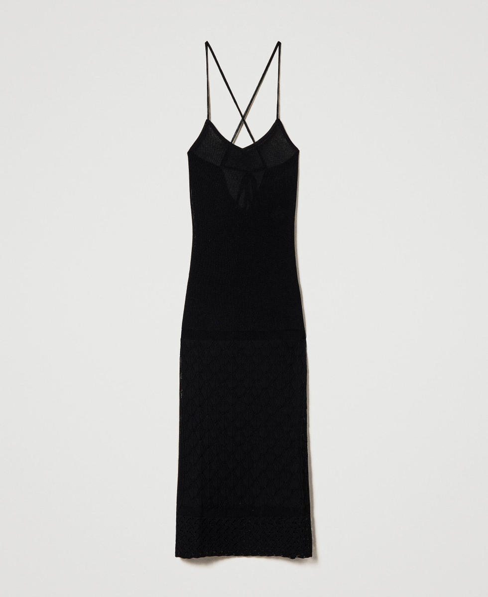 Long dress with shoulder straps and slits