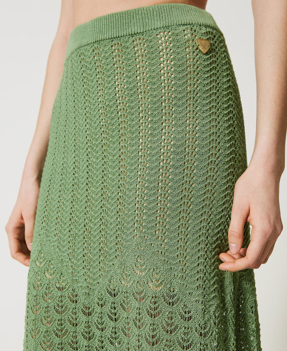 Openwork skirt with scalloped hem