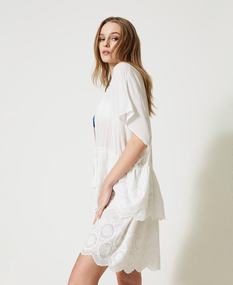 Flounced kaftan with belt Off White Woman 231LM4Z11_00526_02