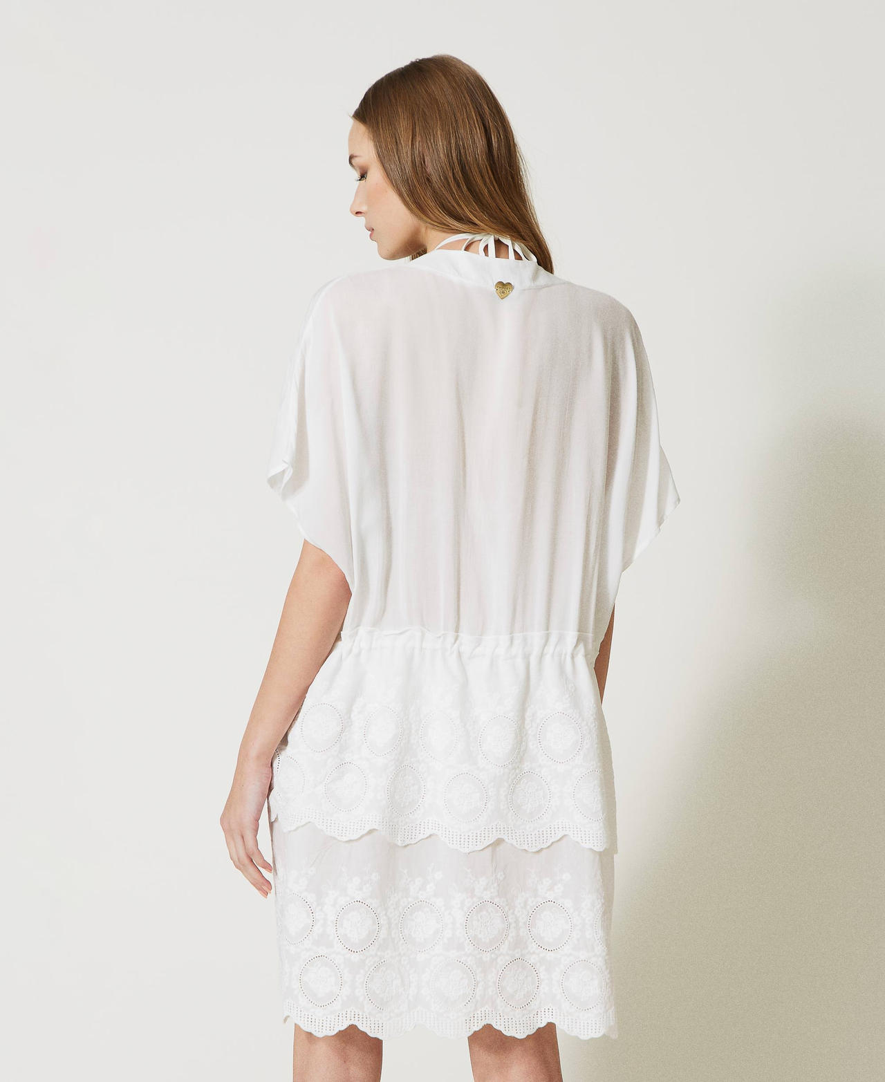Платье-кафтан с оборками и поясом Off White женщина 231LM4Z11-03