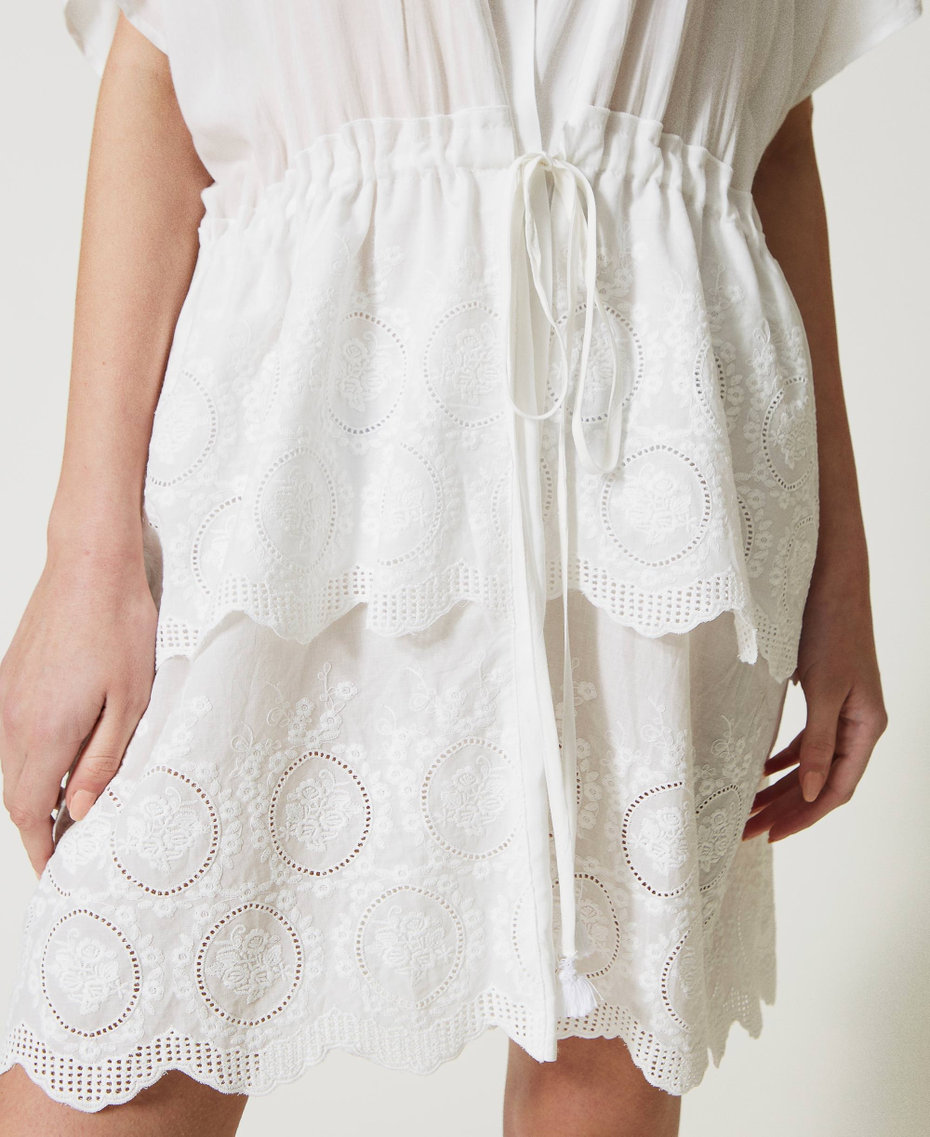 Flounced kaftan with belt Off White Woman 231LM4Z11_00526_04