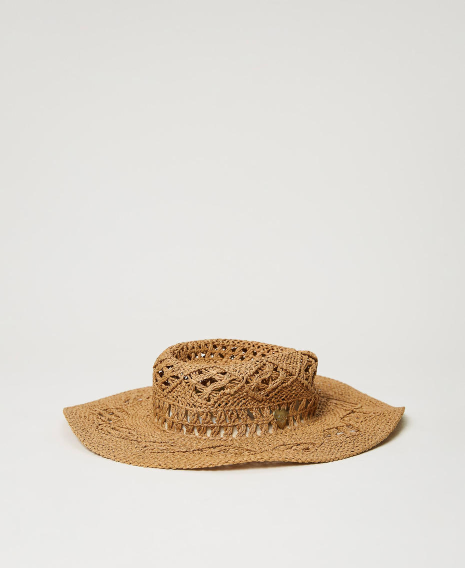Ажурная шляпа с имитацией соломки Солома женщина 231LM4ZMM-01