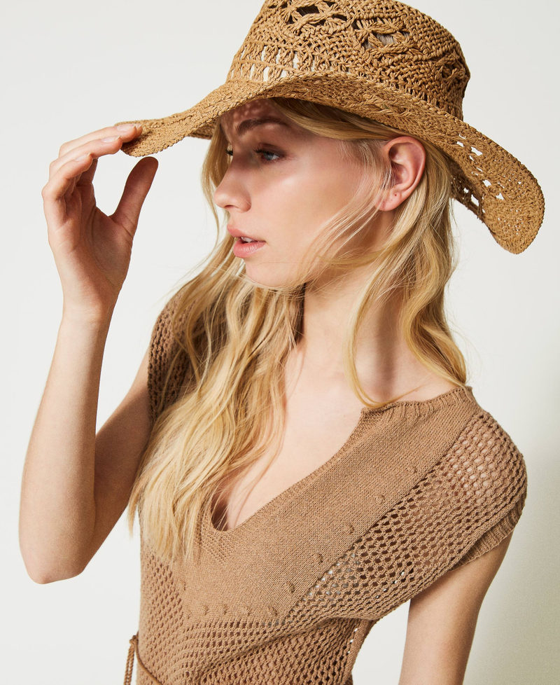 Chapeau ajouré effet paille Paille Femme 231LM4ZMM-0S