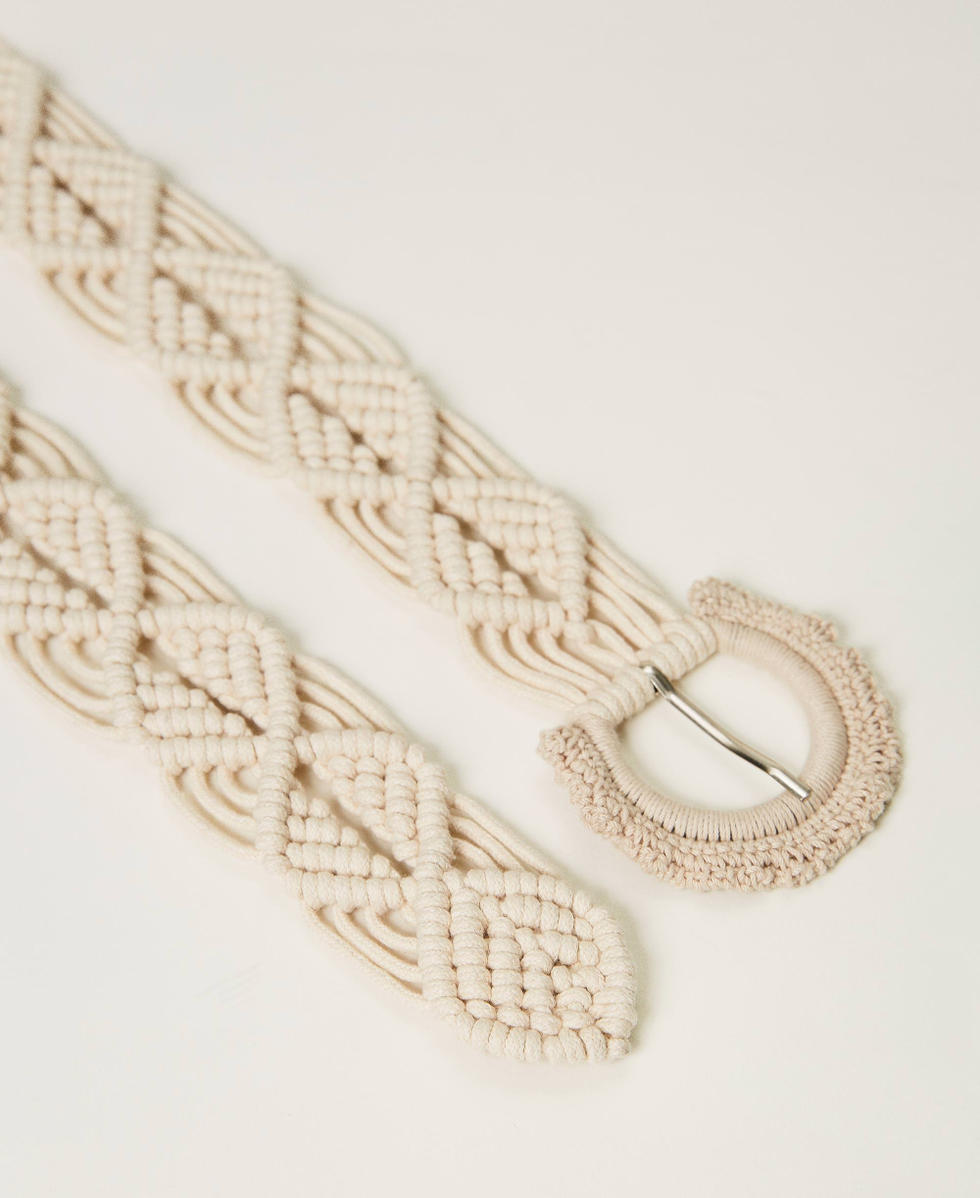 Weaved rope belt with logo