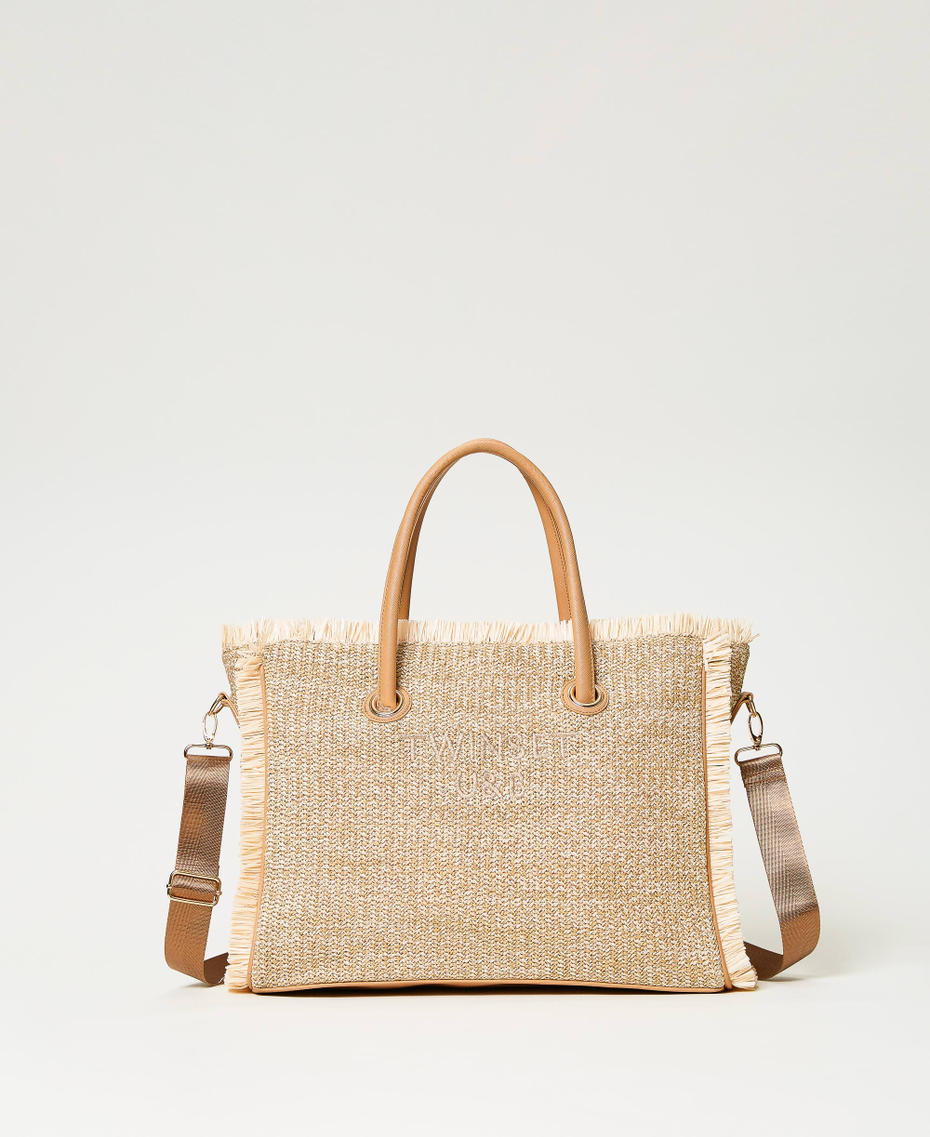 Shopper with fringes Straw Woman 231LM79GG_00193_01