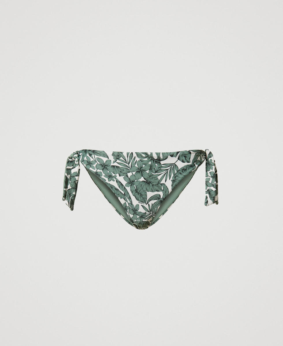 Tanga de bain avec imprim&eacute; feuilles Imprim&eacute; Palmier Vert &laquo;&nbsp;Turtle Green&nbsp;&raquo; Femme 231LMMB88_10599_S0