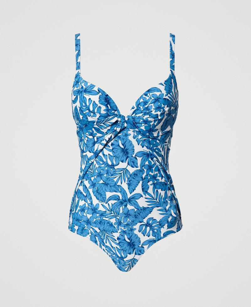 Neon Palm Leaf Edm Print One Piece Swimsuite