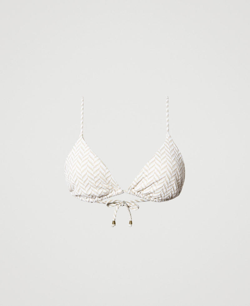 Soutien-gorge de bain triangle jacquard à chevrons
