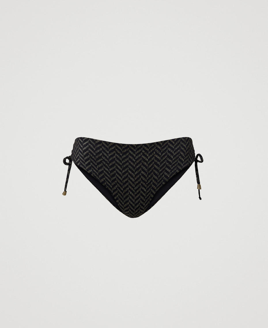 Jacquard bikini bottom with chevron pattern