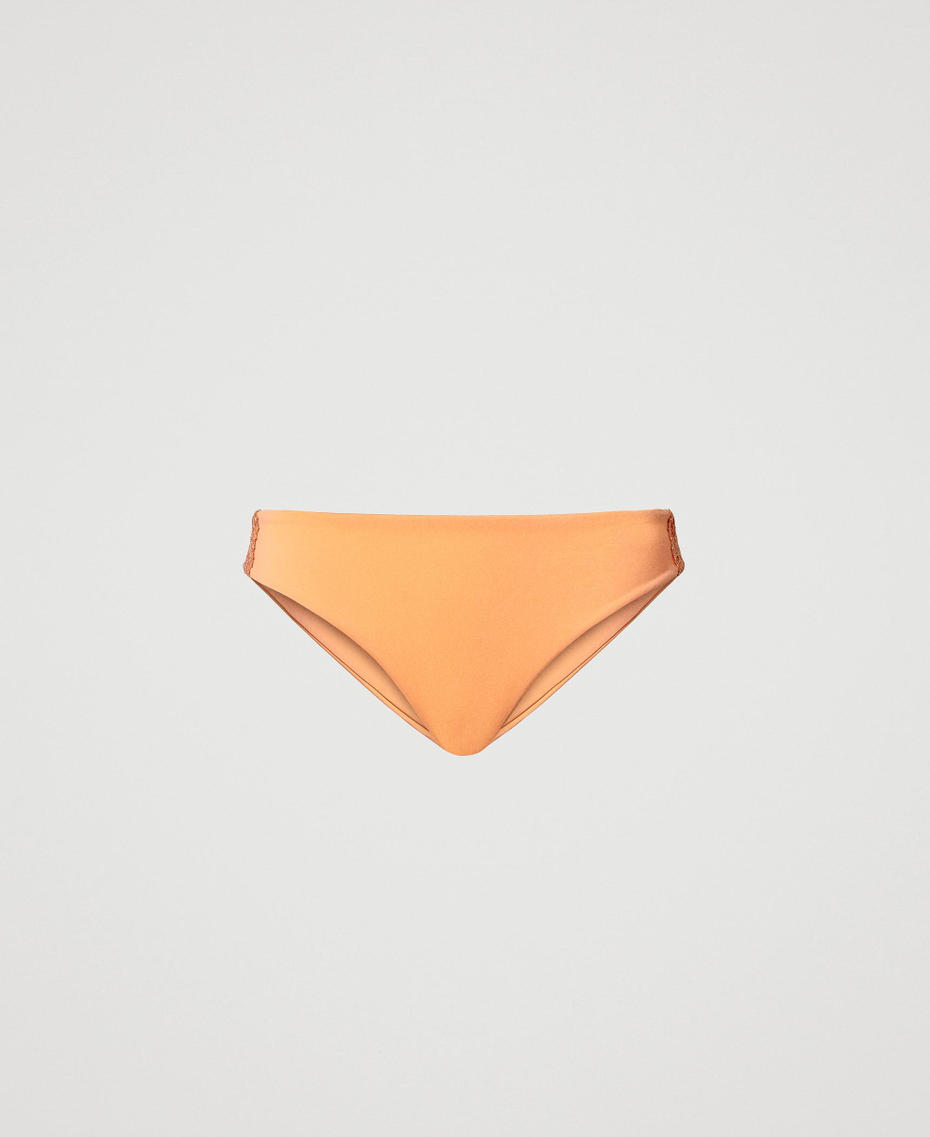 Slip brésilien de bain avec dentelle macramé Orange « Cantaloup » Femme 231LMMF77-0S