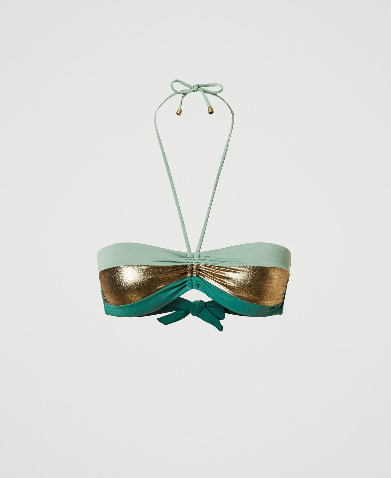 Soutien-gorge de bain bandeau avec insertion lam&eacute;e