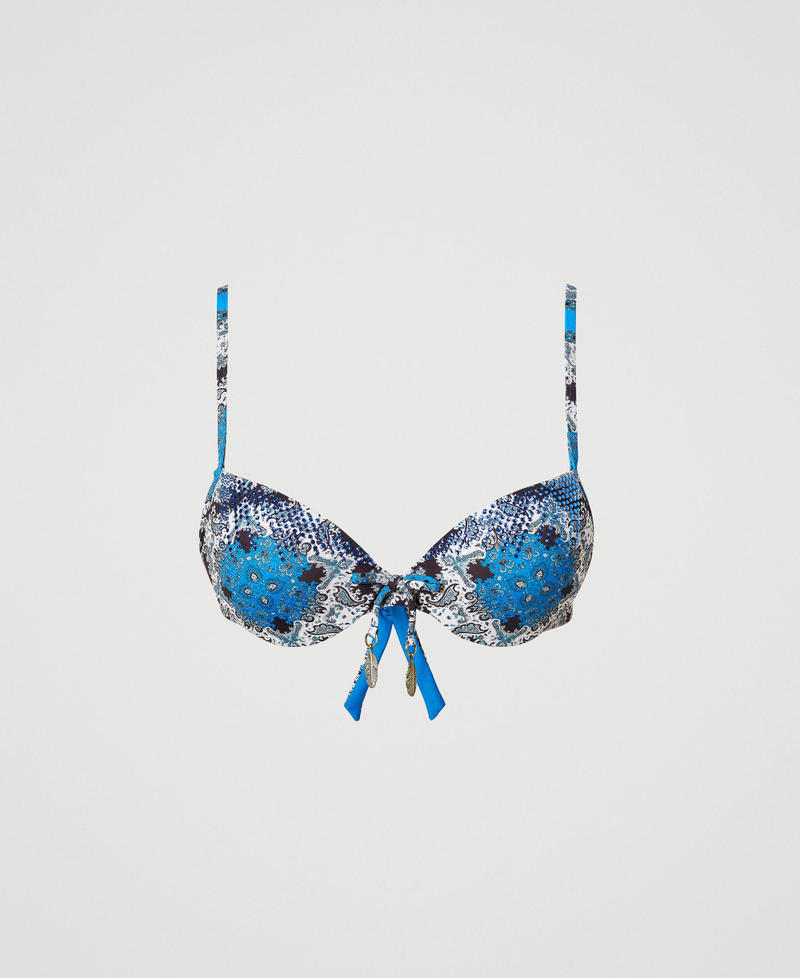 Soutien-gorge de bain push-up avec imprimé foulard Imprimé Foulard Bleu « Ink Fluo » Femme 231LMMV44-0S