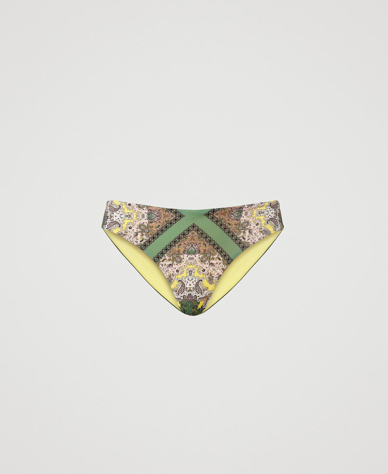 Brazilian bikini bottom with scarf print