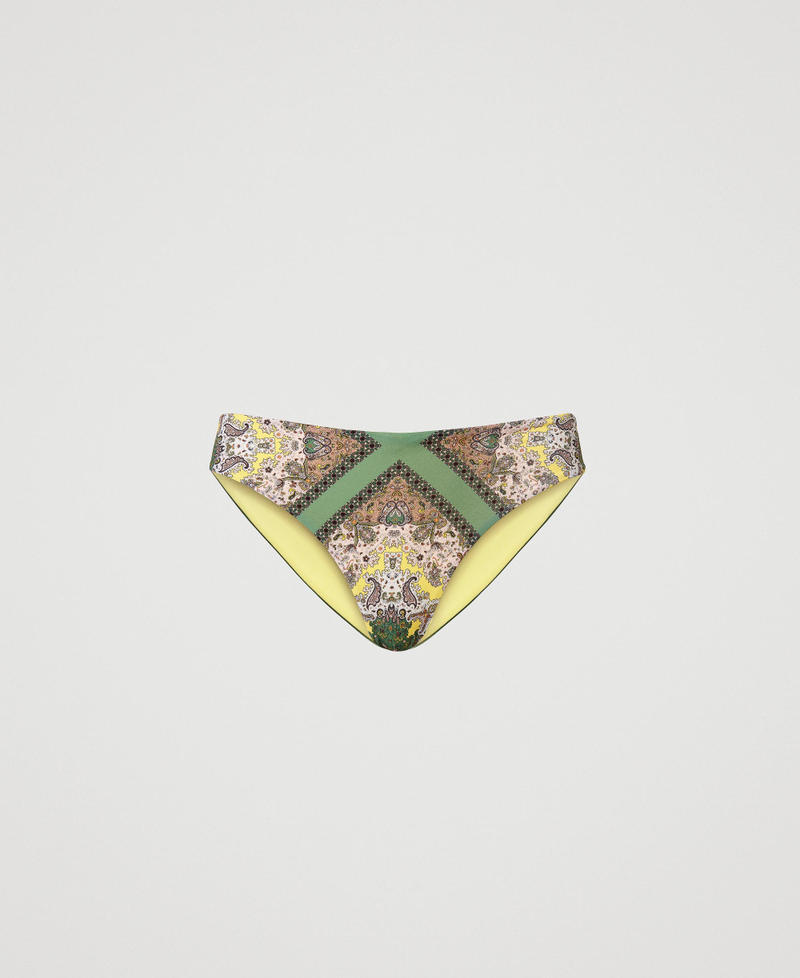 Slip brésilien de bain avec imprimé foulard Imprimé Foulard Vert « Turtle Green » Femme 231LMMV77-0S