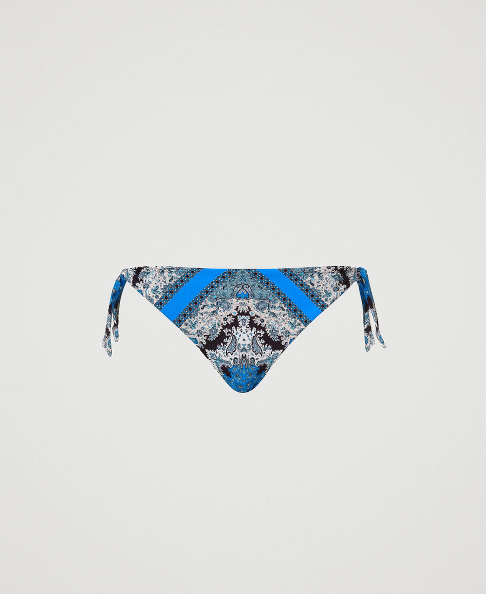 Tanga de bain avec imprim&eacute; foulard Imprim&eacute; Foulard Bleu &laquo;&nbsp;Ink Fluo&nbsp;&raquo; Femme 231LMMV88_10619_S0