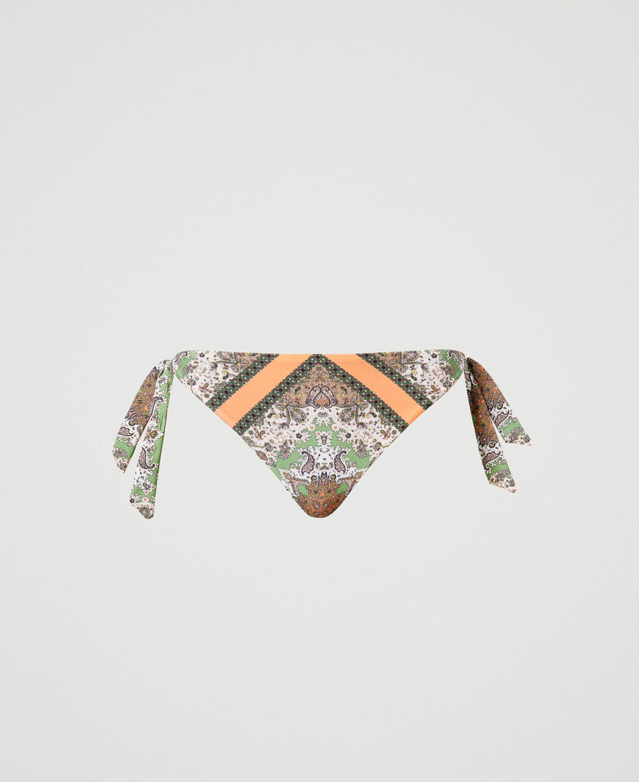 Tanga de bain avec imprimé foulard Imprimé Foulard Orange « Cantaloup » Femme 231LMMV88-0S