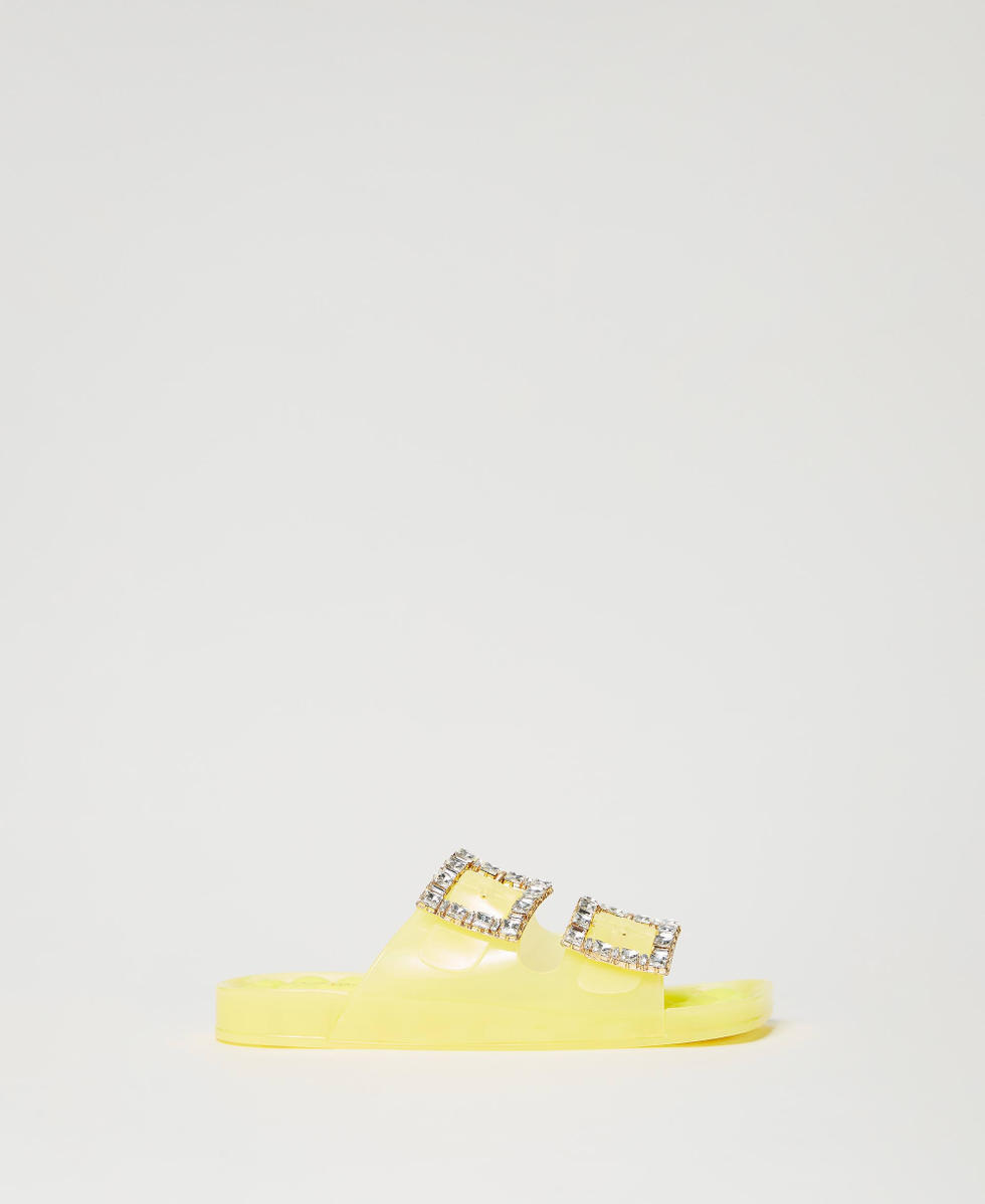 Sandals with rhinestone buckle Woman Yellow TWINSET Milano