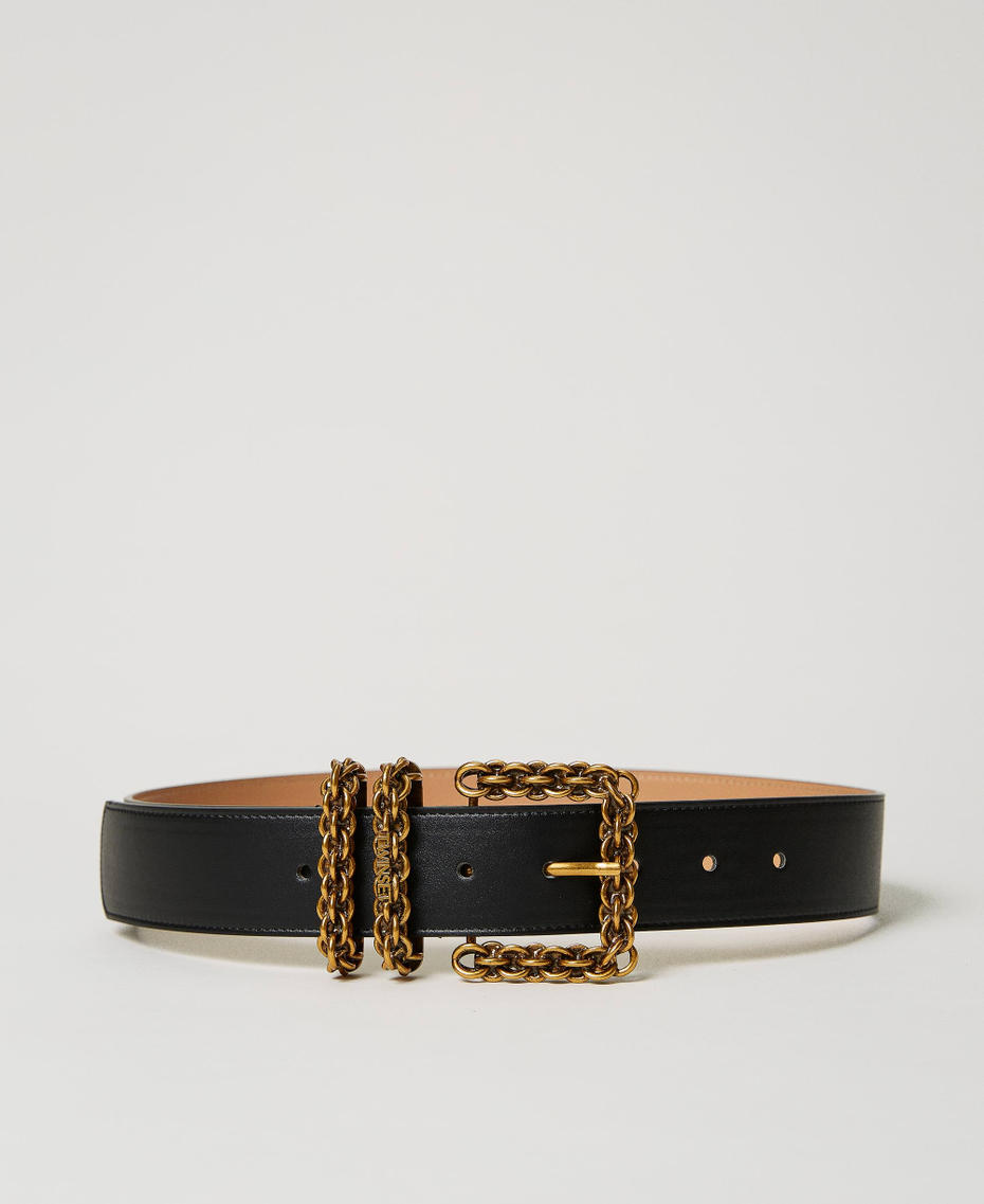 Belt with chain details Black Woman 231TA4090-01