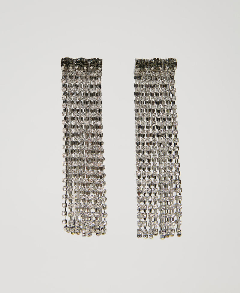 Earrings with rhinestone fringes Crystal Woman 231TA4151-01