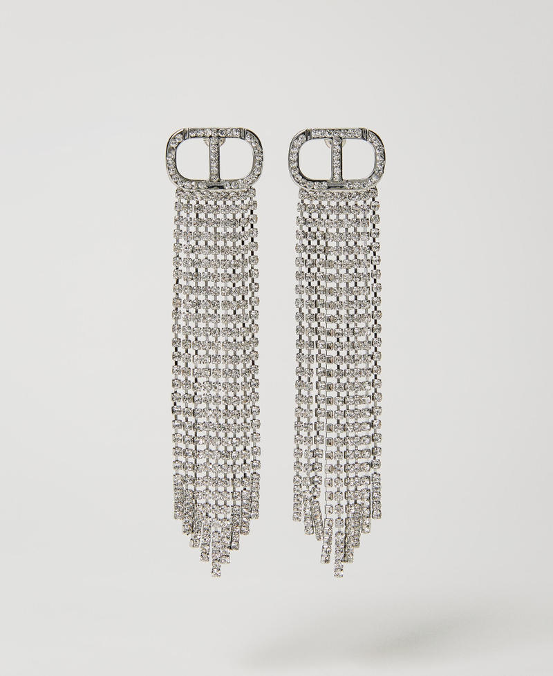 Orecchini con Oval T e frange di strass