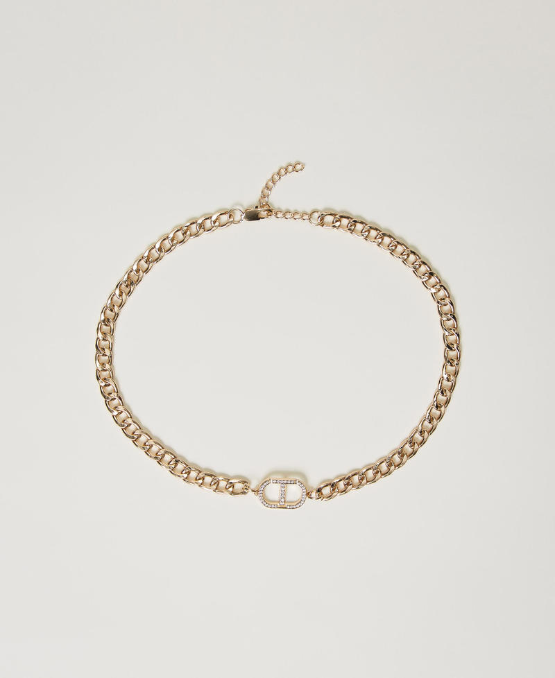 Jewel belt with maxi Oval T logo