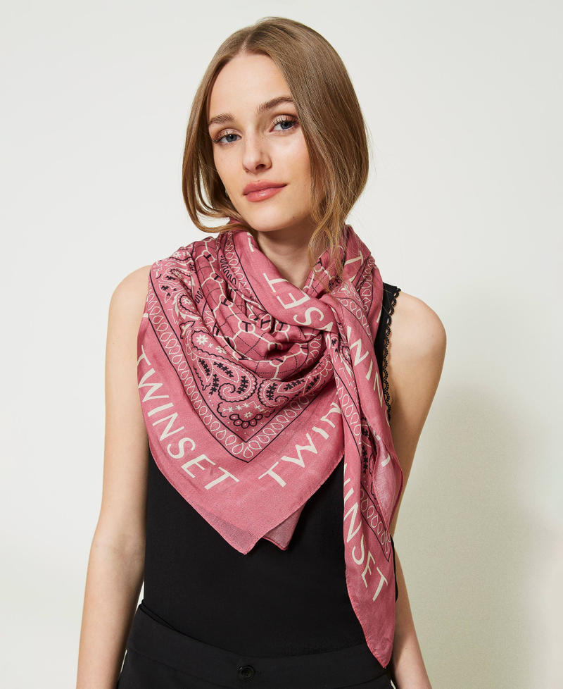 Printed silk blend kefiah