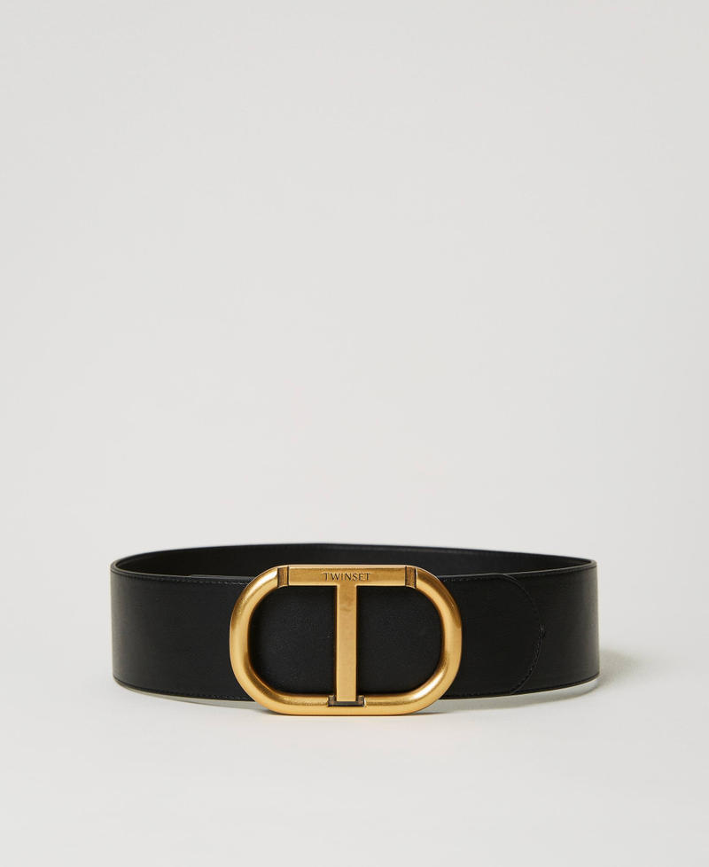 High waist belt with Oval T logo