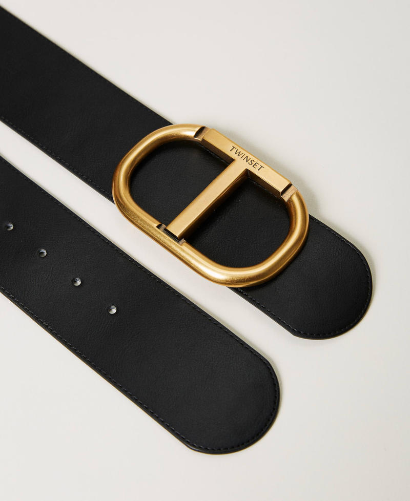 High waist belt with Oval T logo