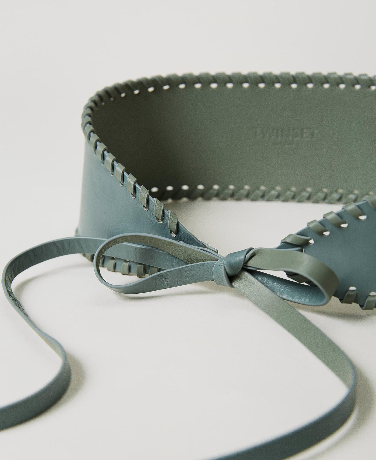 Sash belt with threadings Agave Green Woman 231TA453A-02