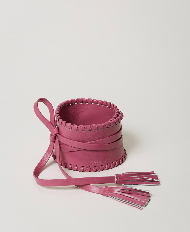 Sash belt with threadings Dark Rose Woman 231TA453A_00765_01