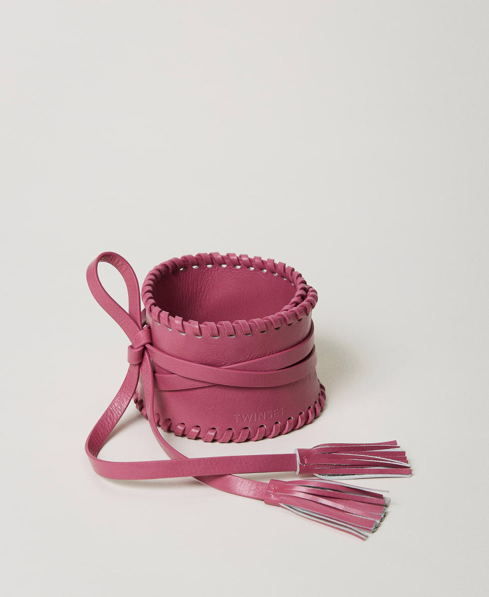 Ceinture &eacute;charpe avec liser&eacute;s surpiqu&eacute;s Dark Rose Femme 231TA453A_00765_01