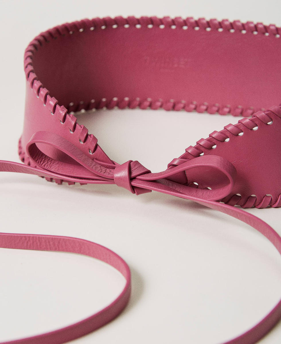 Ceinture &eacute;charpe avec liser&eacute;s surpiqu&eacute;s Dark Rose Femme 231TA453A_00765_02