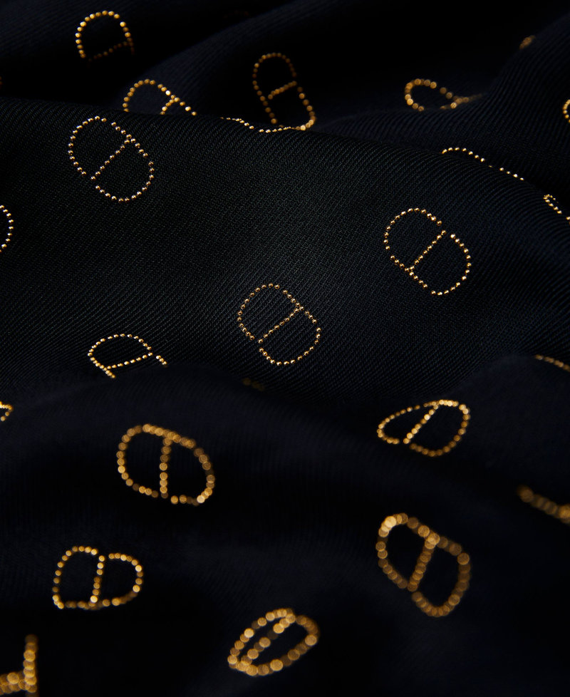Kefiah with studs and Oval T Black Woman 231TA4560_00006_03
