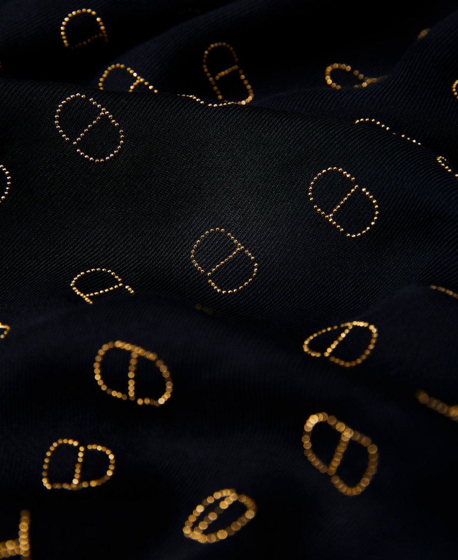 Kefiah with studs and Oval T Black Woman 231TA4560_00006_03