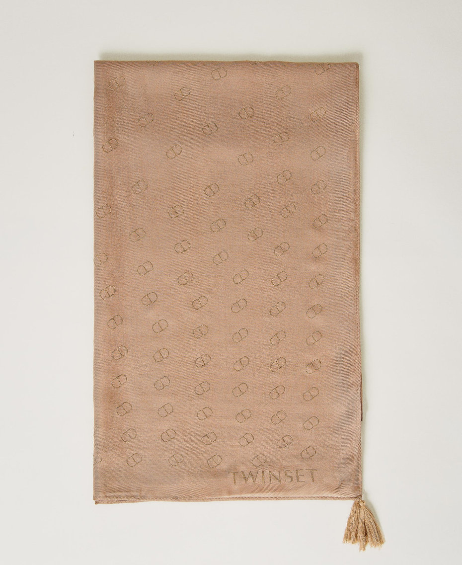 Kefiah with studs and Oval T Warm Beige Woman 231TA4560_04233_01