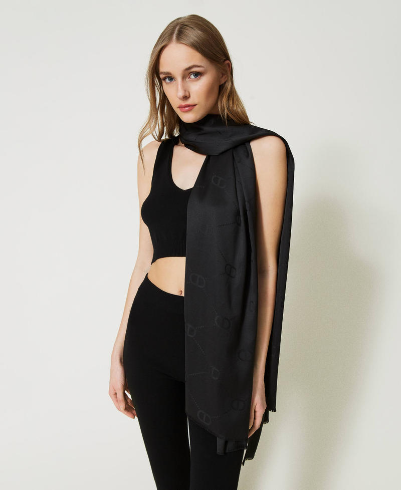 Stole with jacquard Oval T