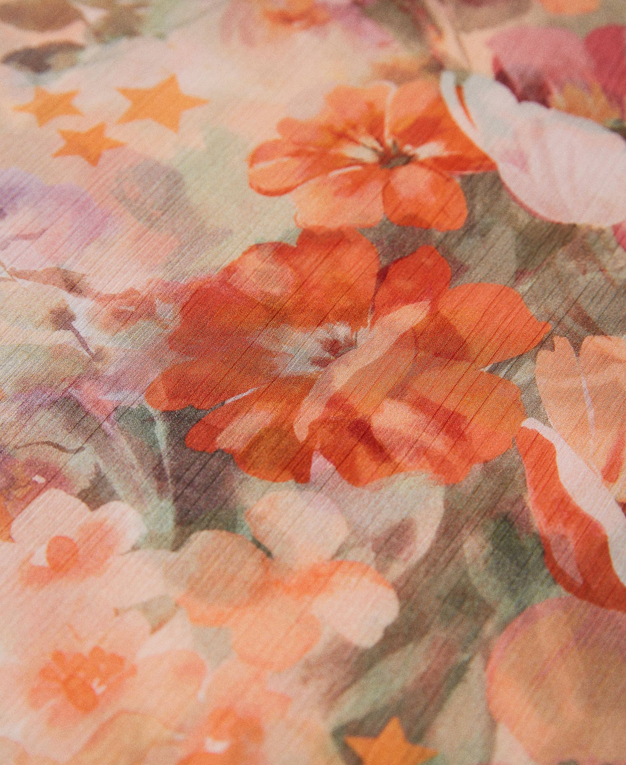 Étole avec imprimé floral Imprimé Fleur Lilas/Orange Femme 231TA4642-03