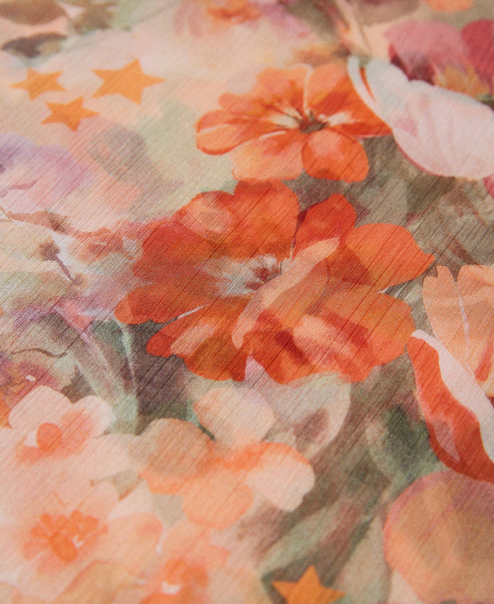 Stole with floral print