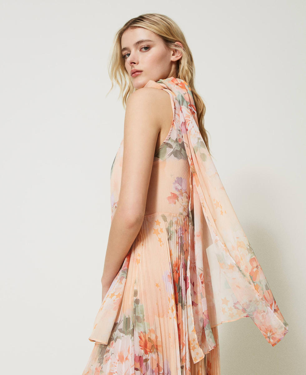 Stole with floral print