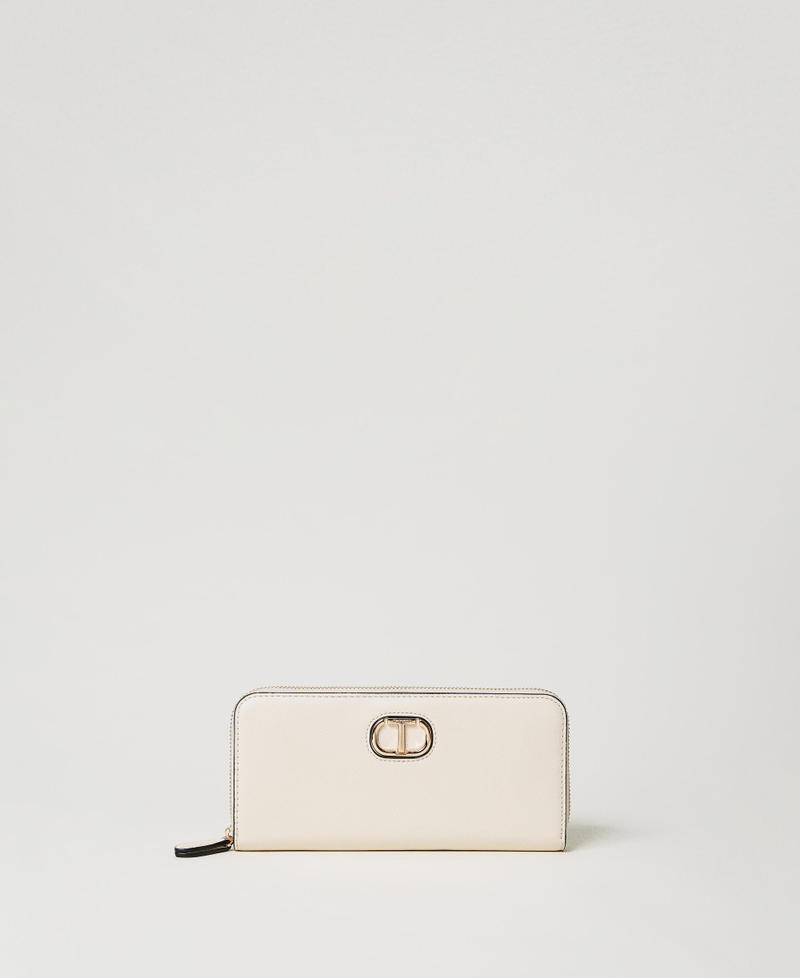 Leather-like wallet with Oval T