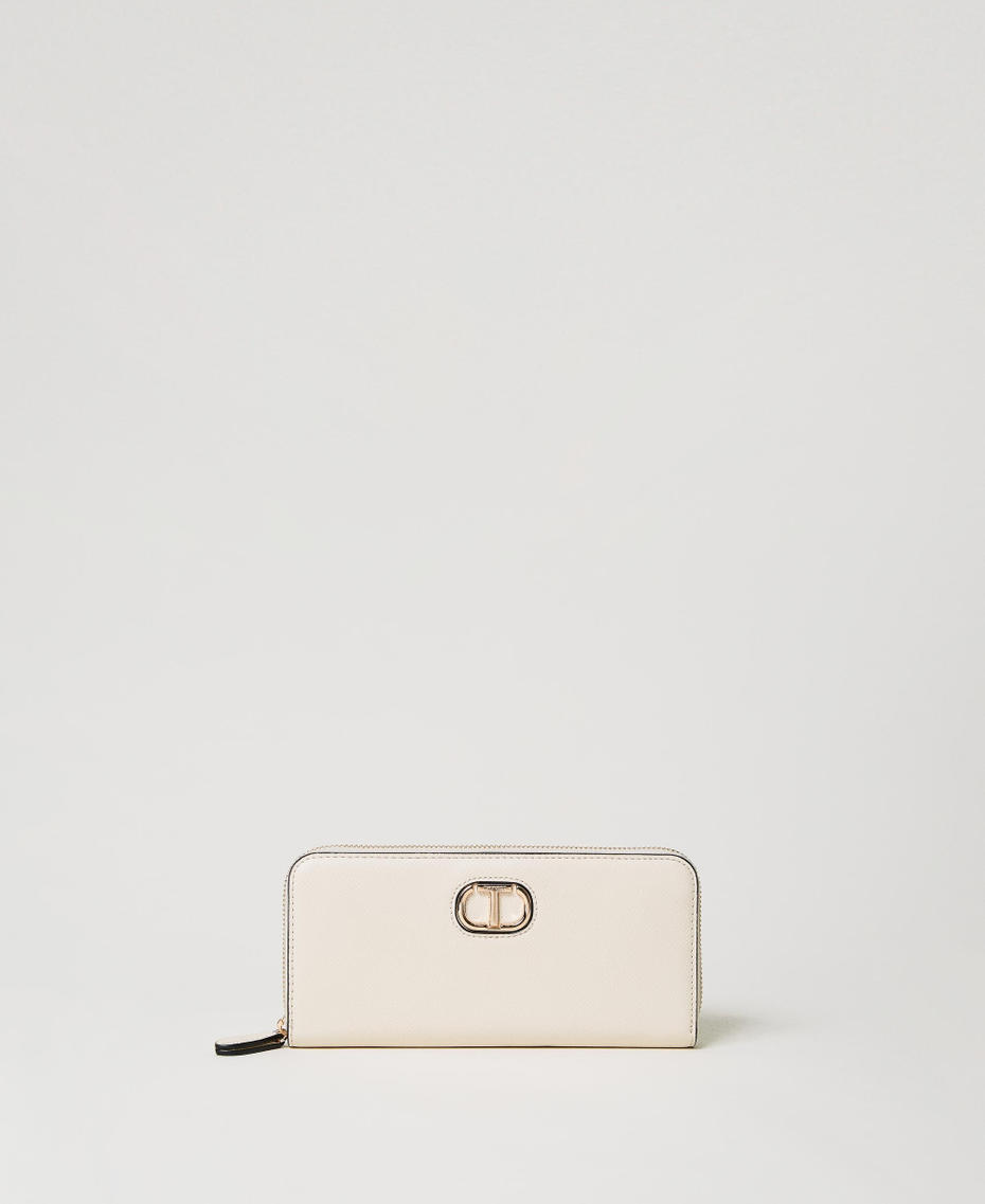 Leather-like wallet with Oval T