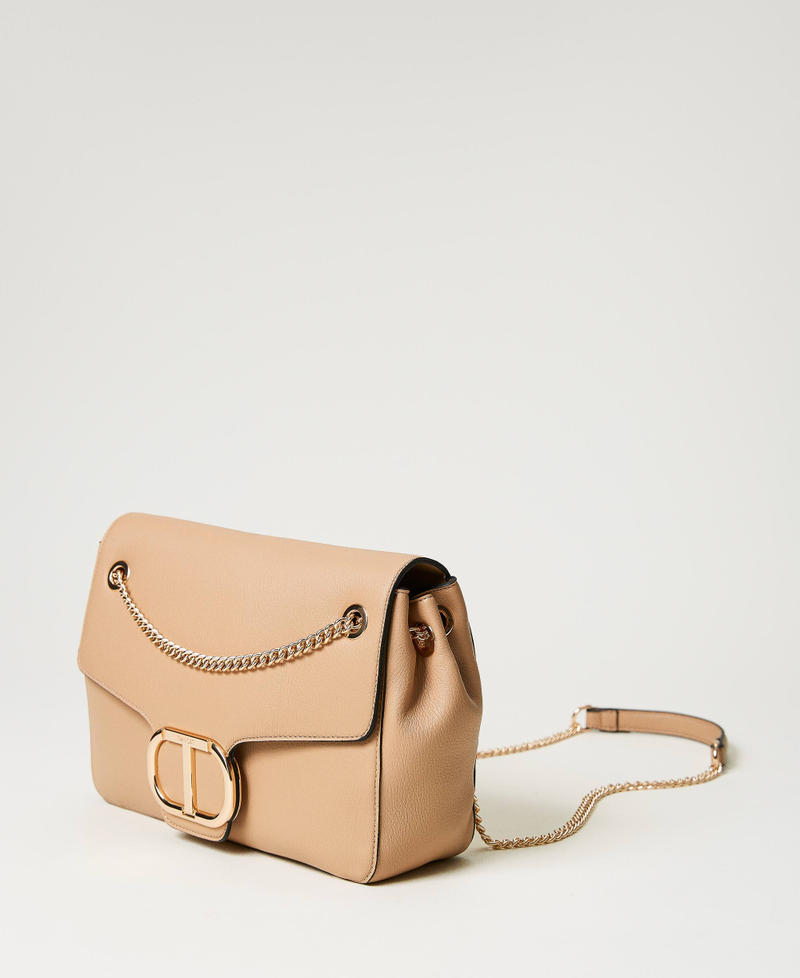 Borsa a tracolla grande con catena Beige "Canapa Chiaro" Donna 231TB7060_10315_02