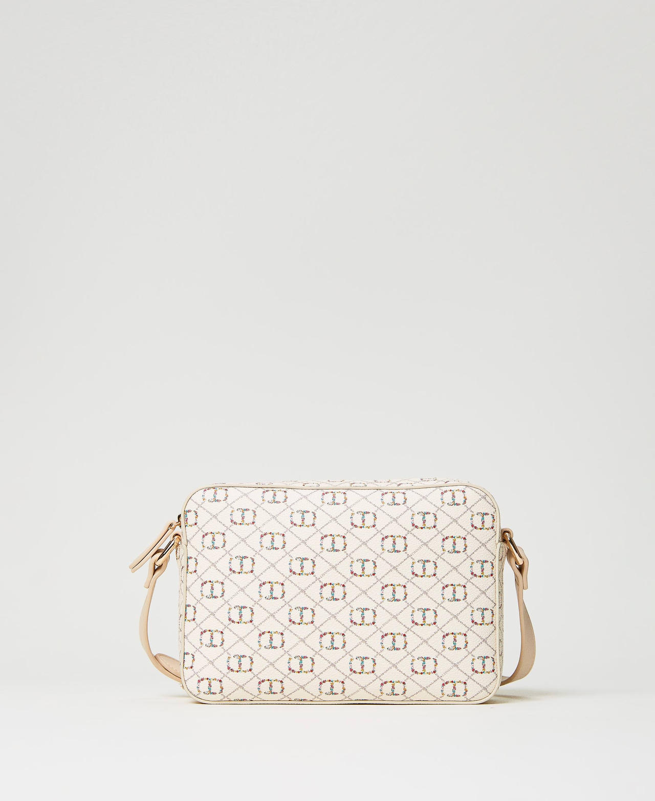 Shoulder bag with floral Oval T