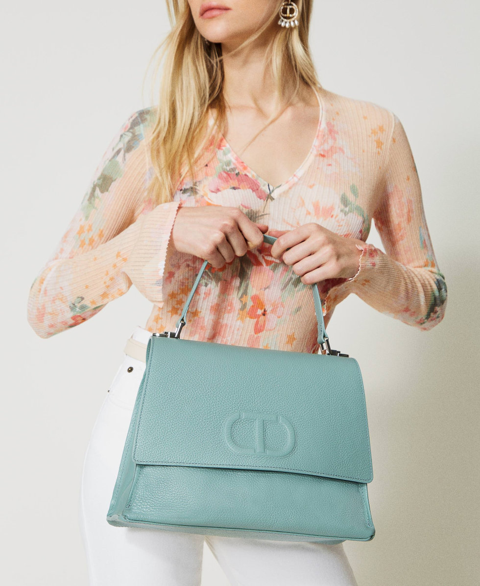&lsquo;Joy&rsquo; top handle leather bag