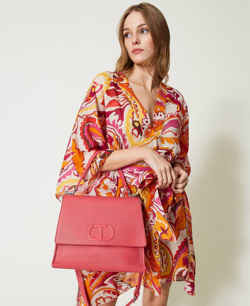 Borsa top handle ‘Joy’ in pelle Rosso "Vamp" Donna 231TB7230_10390_0S