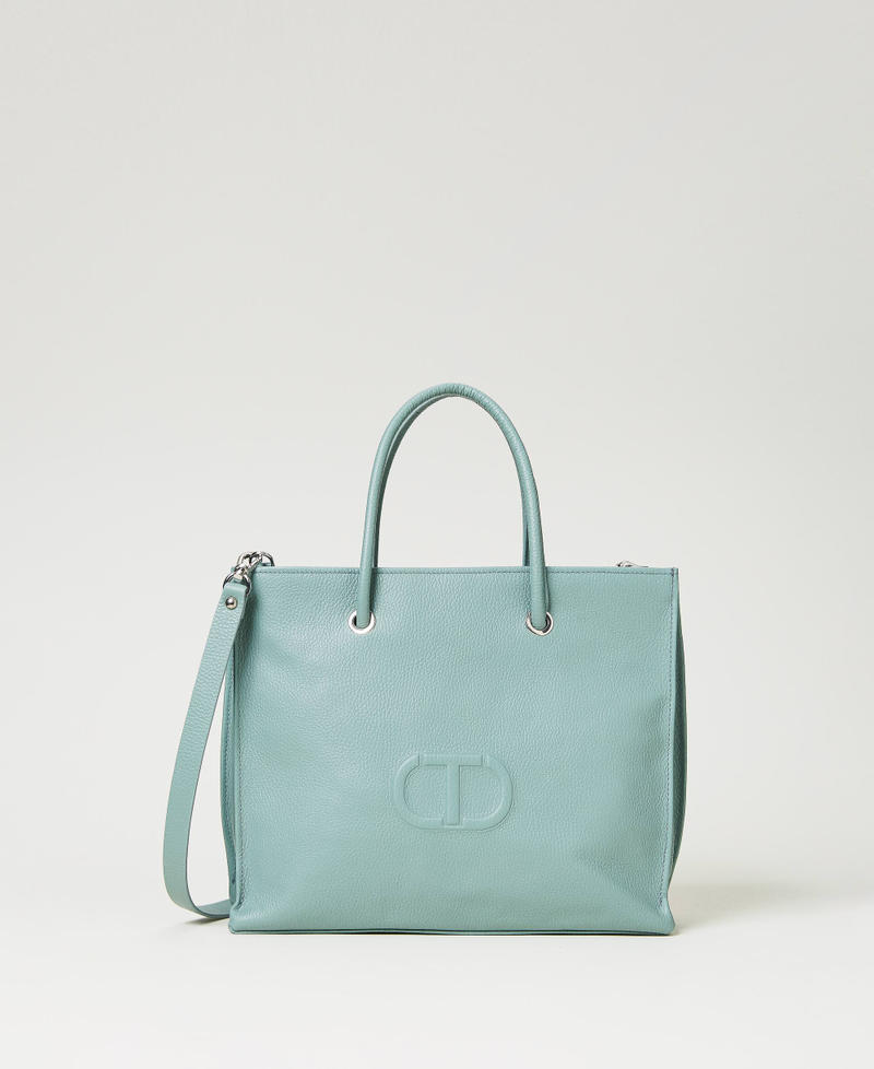 Shopper „Bella“ aus Leder Agaven Grün Frau 231TB7235_00625_01