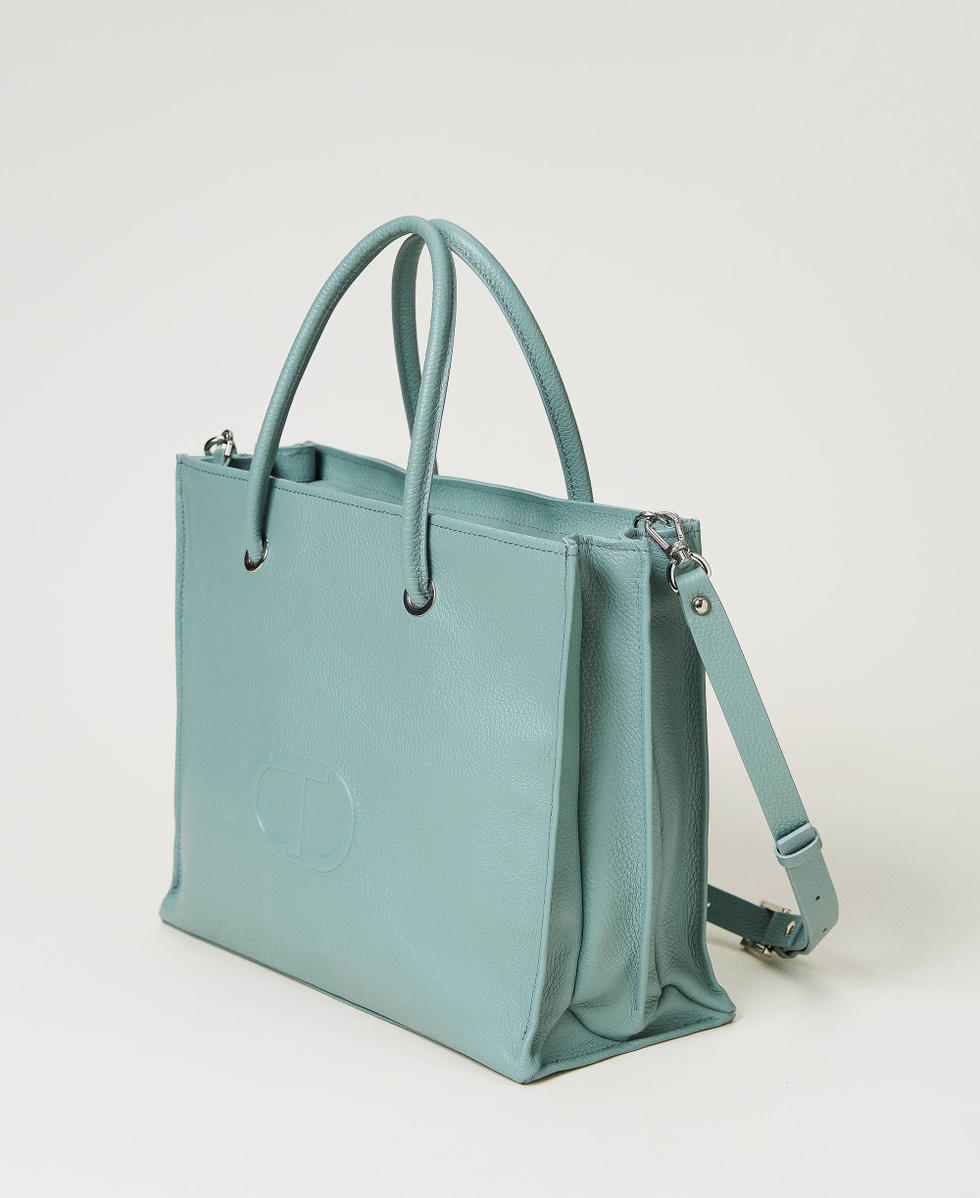 Borsa shopper Bella in pelle Donna Verde TWINSET Milano