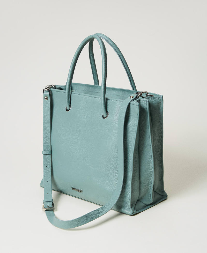 Shopper „Bella“ aus Leder Agaven Grün Frau 231TB7235_00625_03