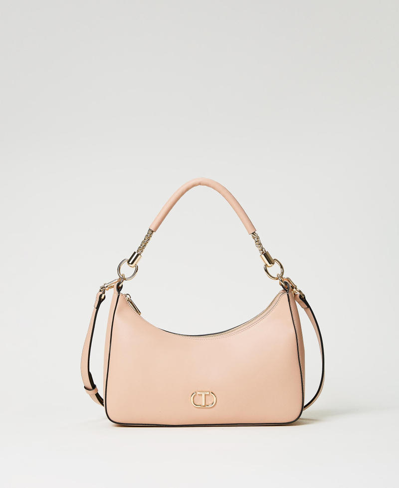Hobo bag with torchon chains "Candy Peach" Pink Woman 231TB7241_00867_01